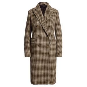 Lauren Ralph Lauren Womens Coat 16 Double-Breasted Houndstooth Brown Multi - NWT